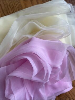 9 Yards Sheer Nylon Chiffon Fabric in Pink and Yellow